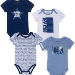 NWOT!! Calvin Klien 4 pack Baby Onsie Size0-3m
